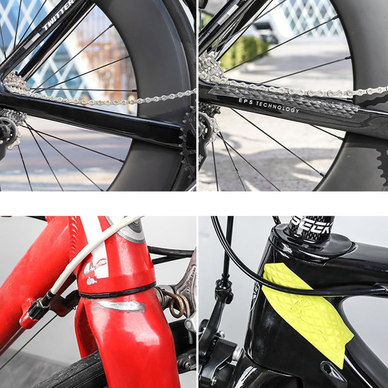 HOUSON 5PCS Chain Stay Protector, MTB Silicone Chain Stay Frame Protector Bicycle Frame Protector Down Tube Safe Protection Against Scratches & Damage (112 * 65mm) - Image 3